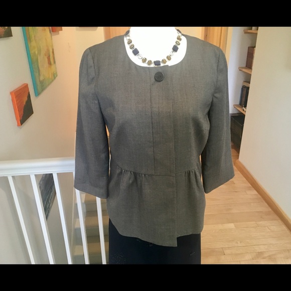 J. Crew Gray Suiting Peplum Blazer - Picture 7 of 13